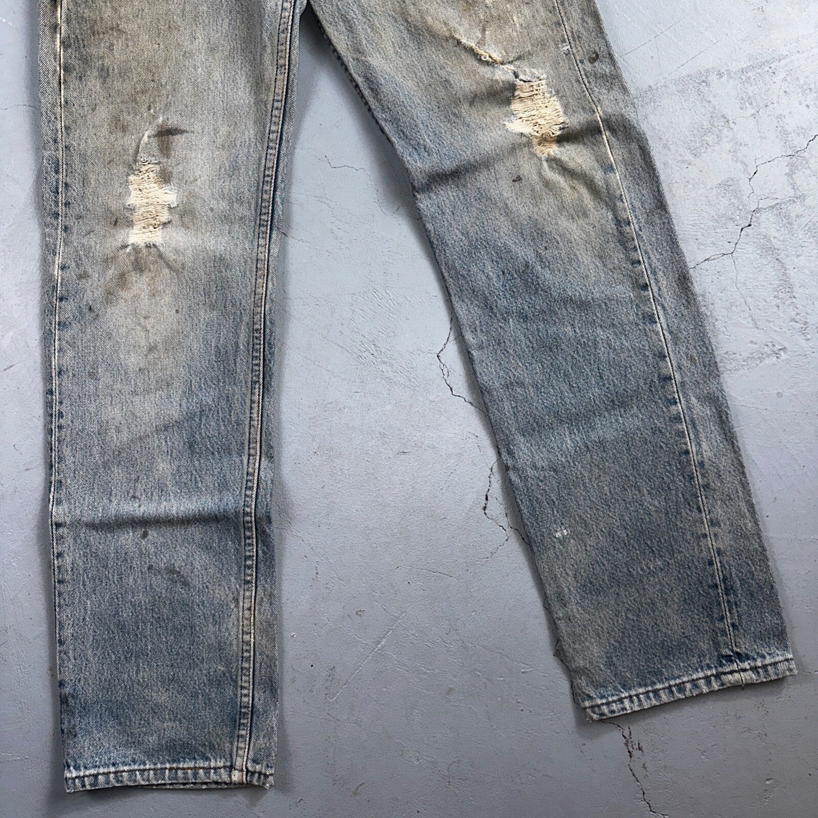 Levis 501 Vintage 90s USA XX Straight Leg Jeans Blue Light Wash 29x32 Act 28x31