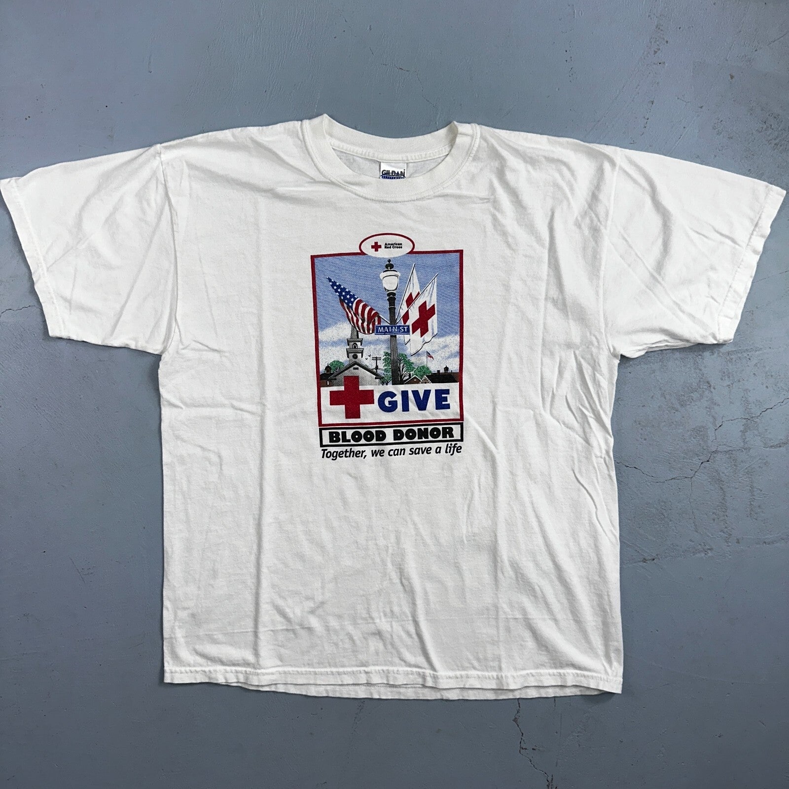 Give Blood American Red Cross VTG T Shirt Donation Love People Hospital