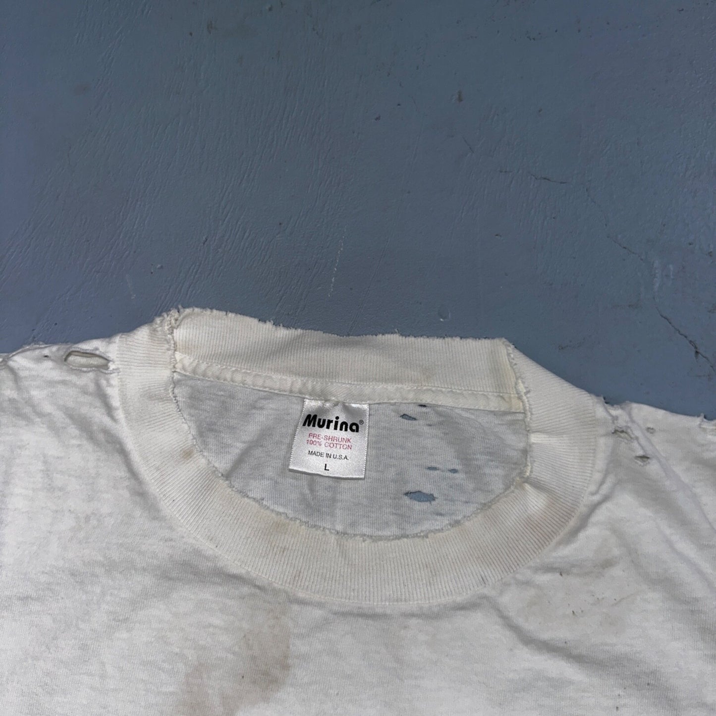 Superman Concrete Man Funny VTG T Shirt 90s USA Spin Off Marvel Construction Rap