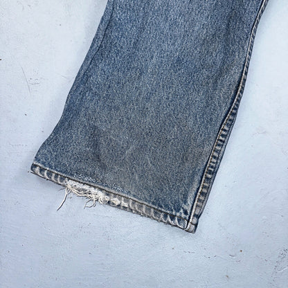 Levis 517 Vintage 80s USA Boot Cut Leg Jeans Light Wash Orange Tab Act 32x30