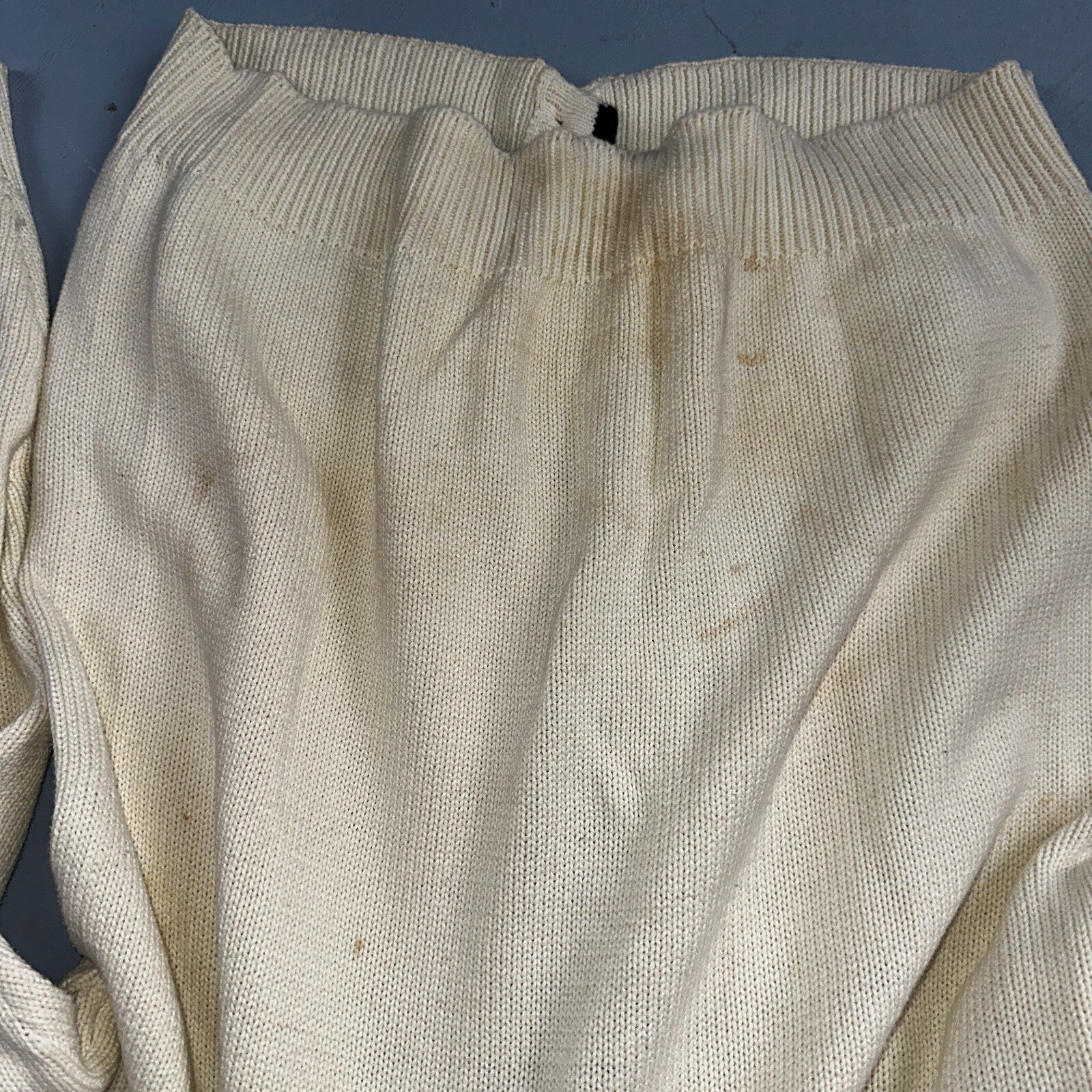 VTG John Ashford Pure 100% Cotton Cardigan Sweater Size Large Ivory White