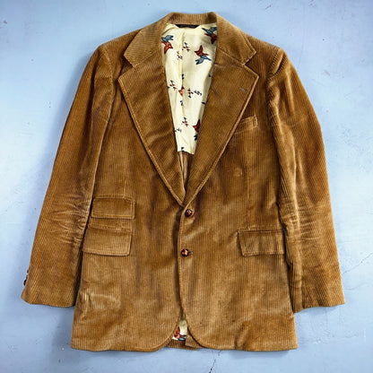 VTG Mens 2 PC Suit 40 Jacket Coat Pants Brown Rockabilly 60s 1960s Corduroy