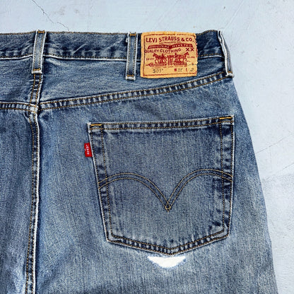 Levis 501 Vintage 90s XX Straight Leg Jeans Y2K Light Wash 38x32 Act 38x32