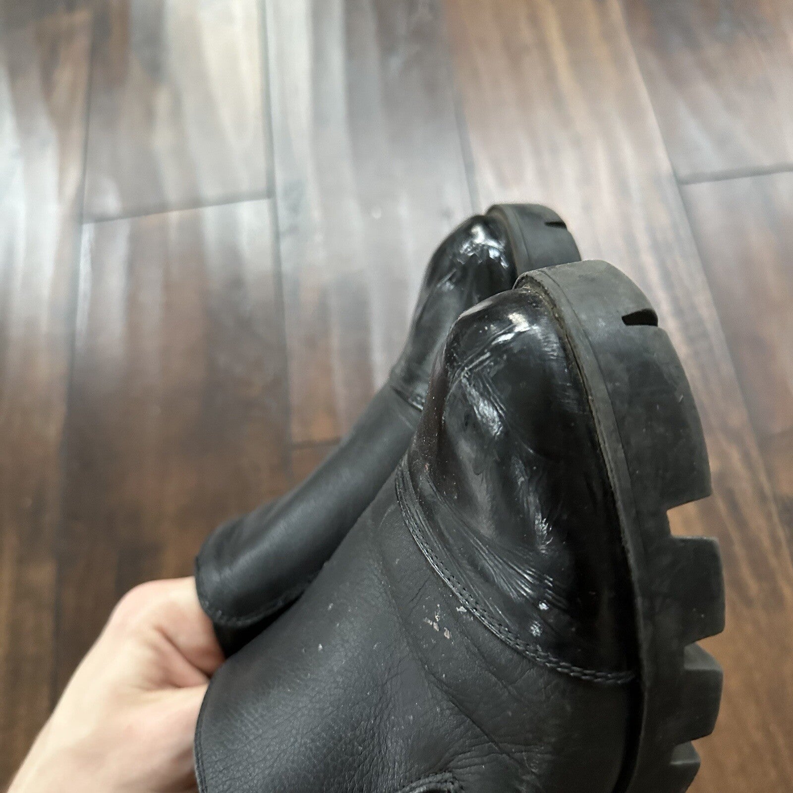 Zenden Genuine Leather Black Up Shoes 40 Euro Vtg Y2K Heels Mules Summer Dress