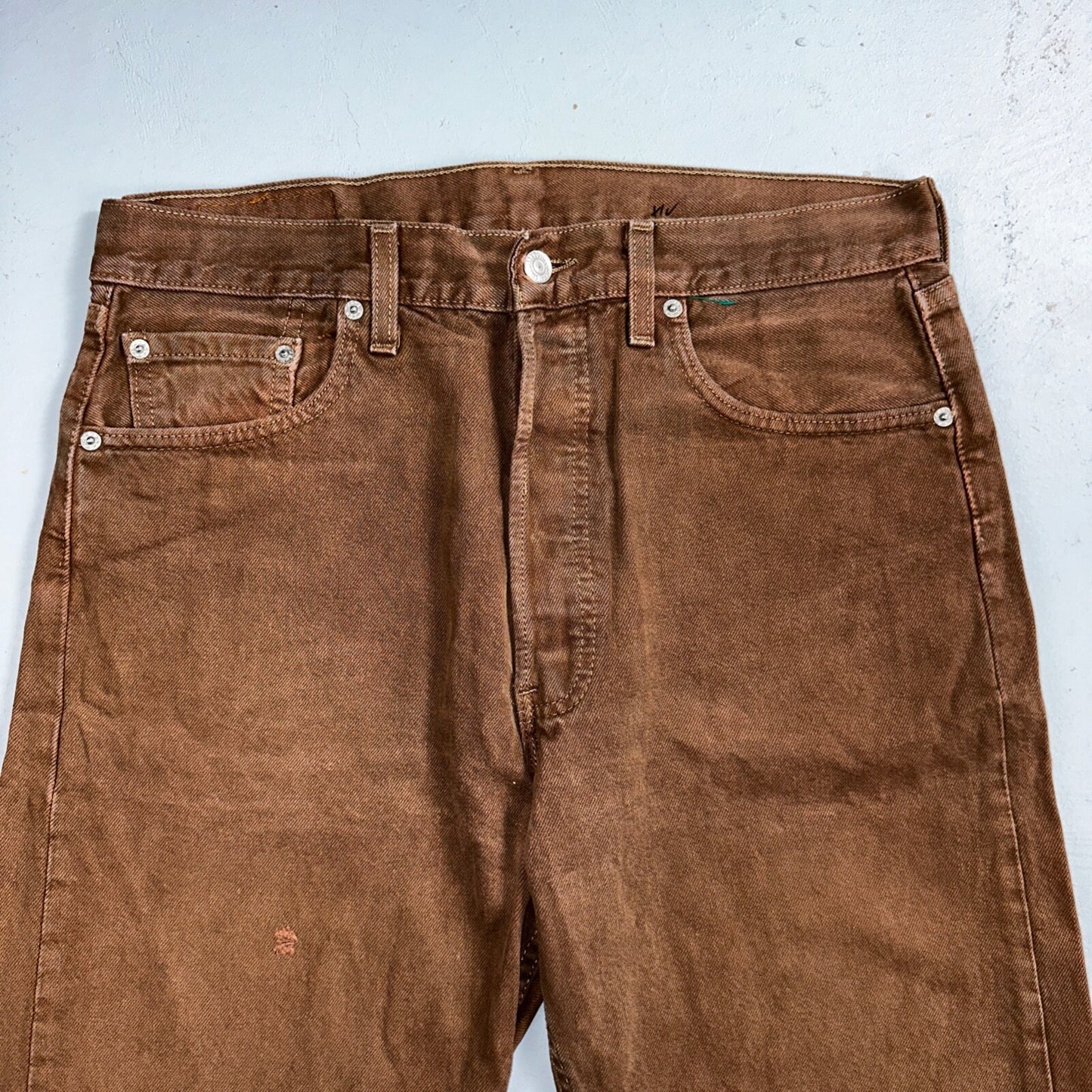Levis 501 Vintage 90s USA XX Straight Leg Jeans 34x36 Brown Rare Wash Act 33x35