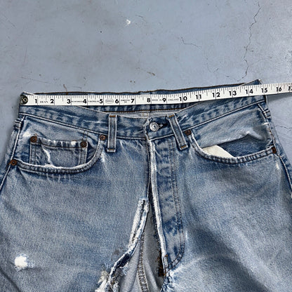 Levis 501 Vintage 80s Redline Selvedge USA XX Jeans Light Wash 32x30 Act 30x28