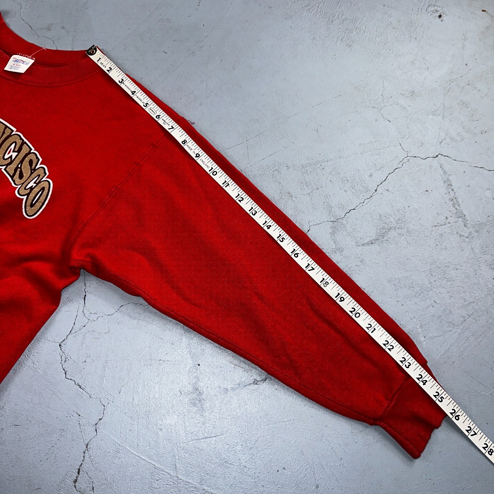 Vintage Trench Sweatshirt San Francisco 49ers Red Long Sleeve M Crewneck 80s