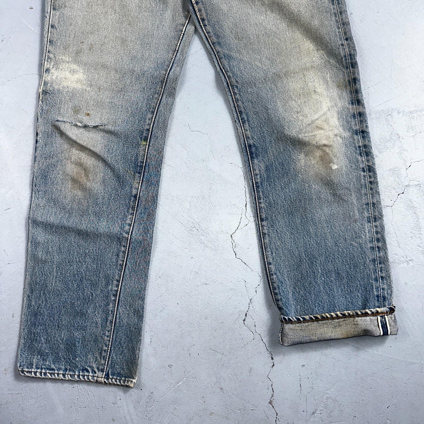 Levis 501 Vintage 80s Redline Selvedge USA XX Jeans Light Wash Worn Act 30x30