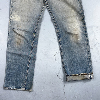Levis 501 Vintage 80s Redline Selvedge USA XX Jeans Light Wash Worn Act 30x30