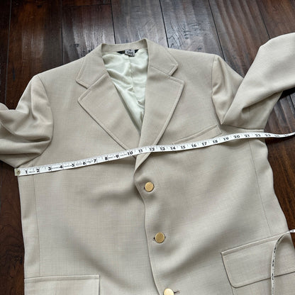 VTG Union Sport Coat Mens 42 Johnson Blazer Button Cricketer 70s 1970s Tan