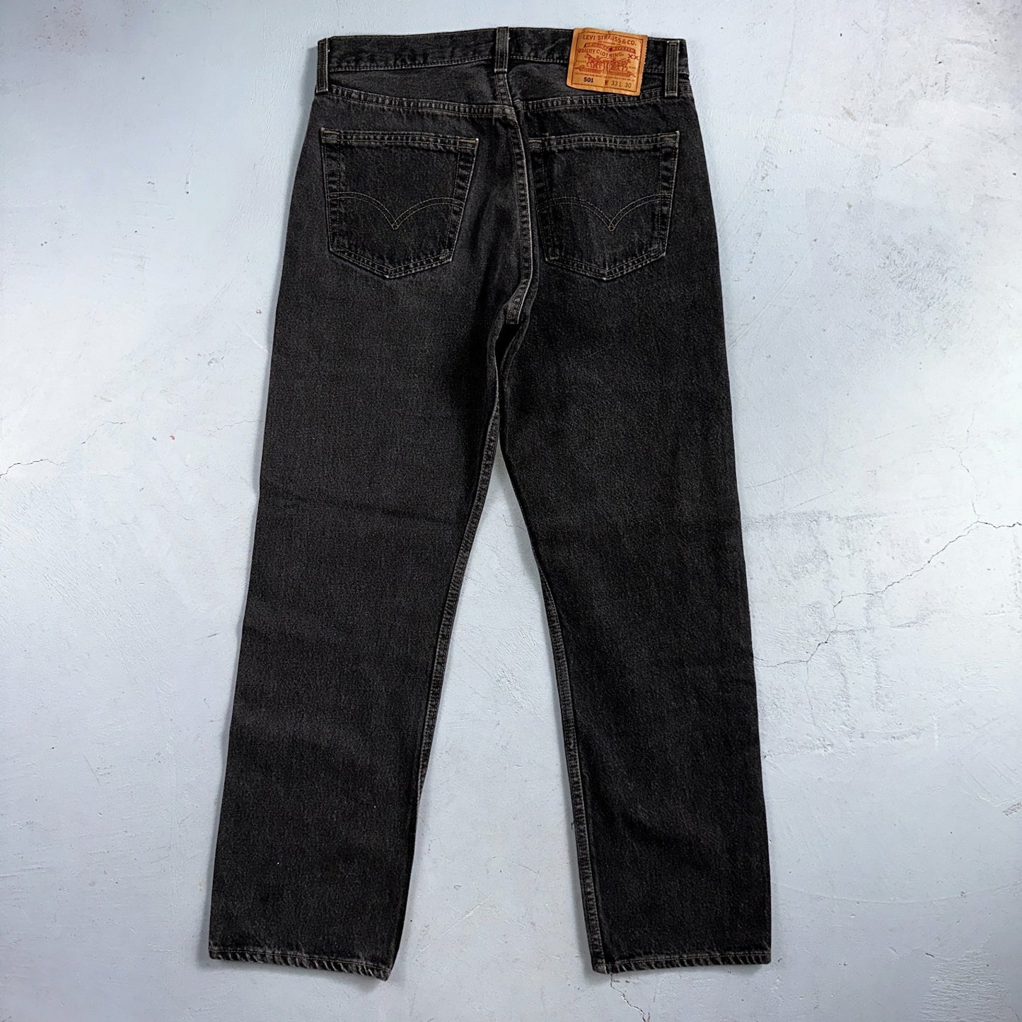 Levis 501 Vintage 90s USA XX Straight Leg Jeans Black Light Wash 33x30 Act 30x29