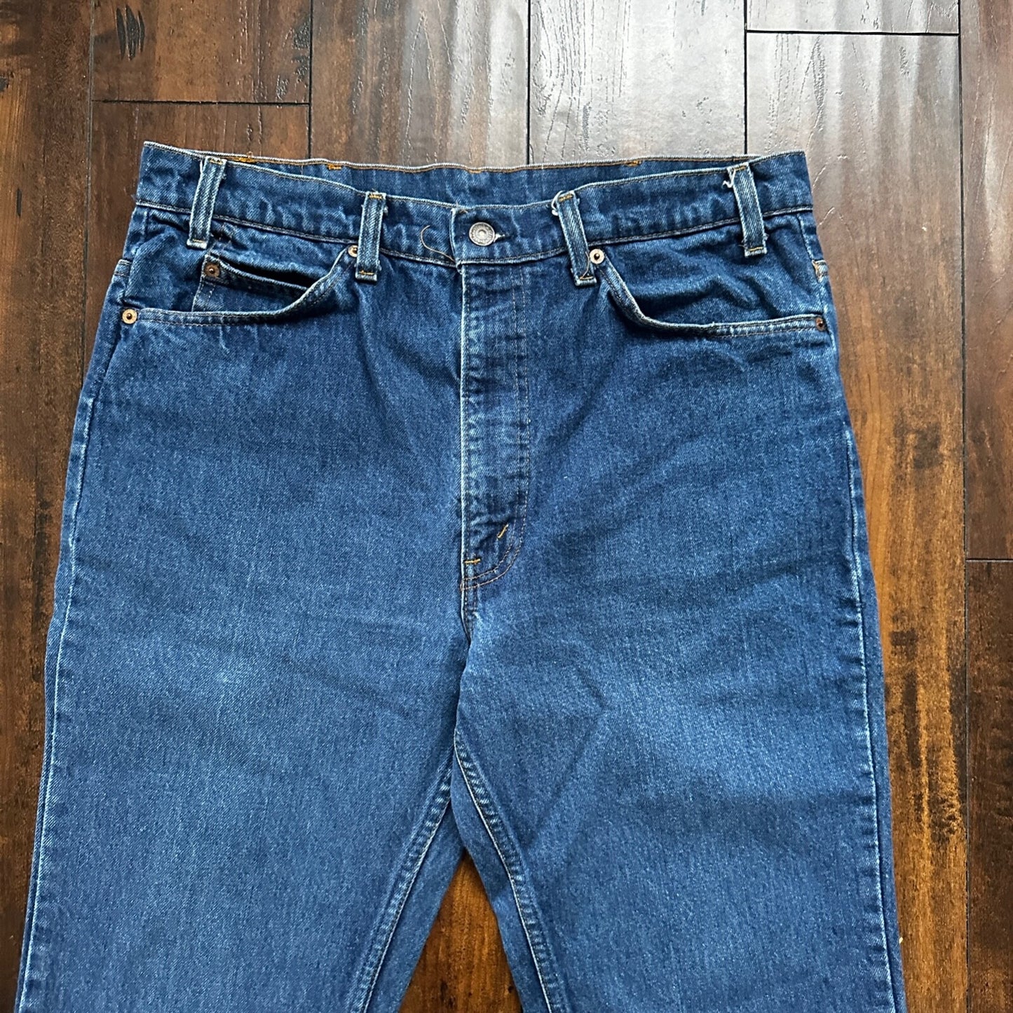 Vintage 80s Levis 646 Boot Flare Orange Tab 36x36 USA Blue Jeans 501 Act 33x34