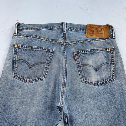 Levis 501 Vintage 90s USA XX Straight Leg Jeans Blue Light Wash 34x30 Act 31x29