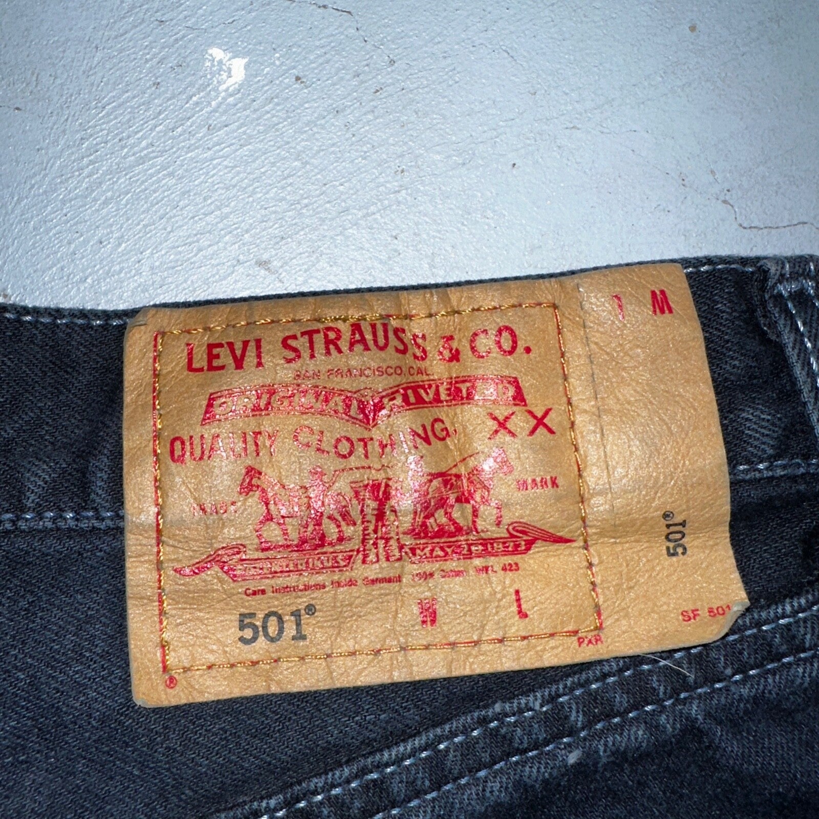 Levis 501 Vintage 90s Mexico Straight Leg Jeans 30x32 Y2K Dark Wash Act 29x31