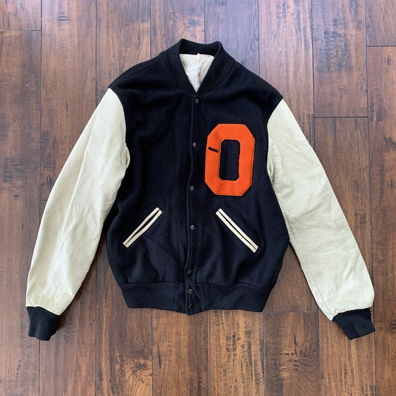 VTG 50s Wool Letterman OREGON Varsity Jacket Lasley Knitting 60s Rockabilly 1950