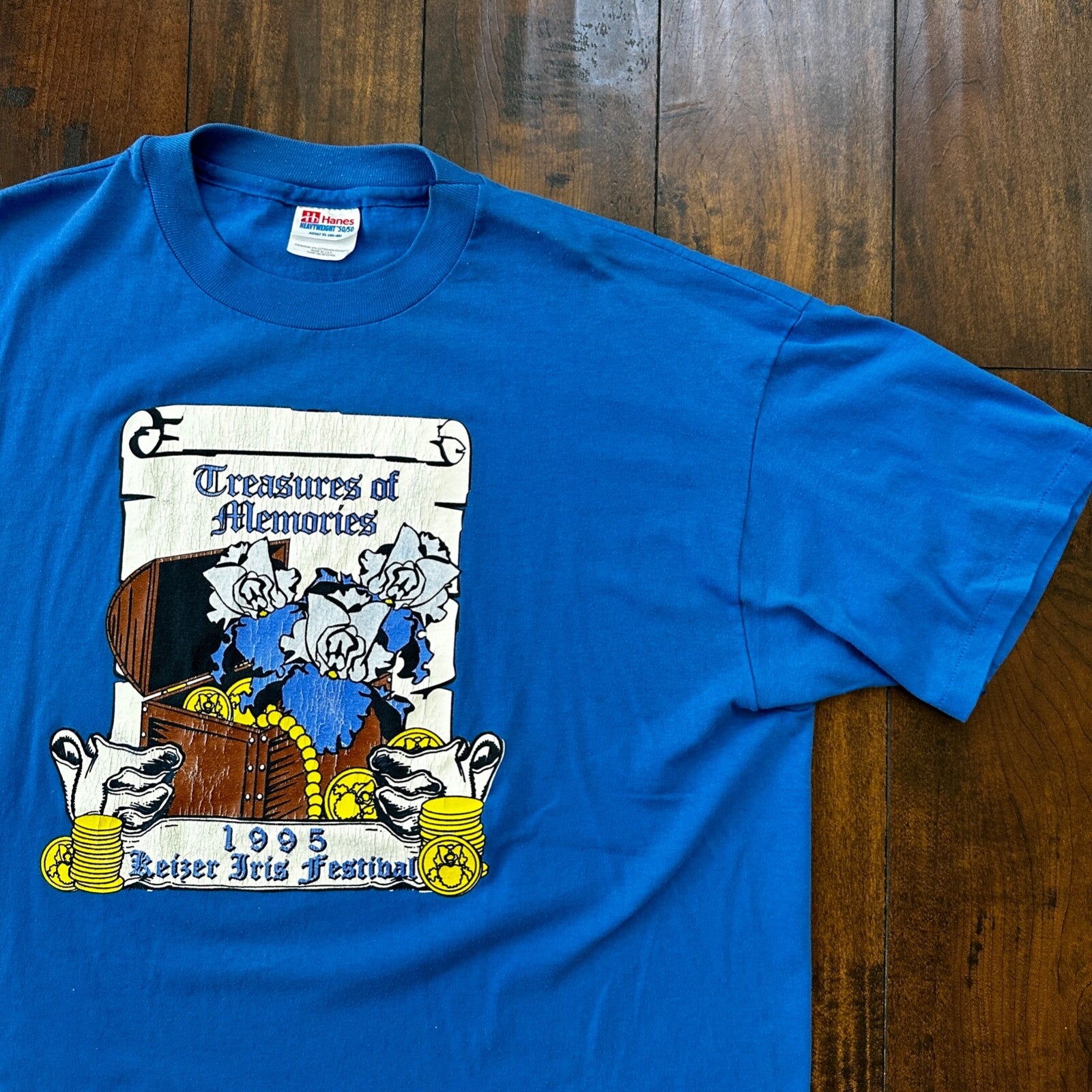 Hanes Single Stitch Treasure of Memories Vintage T Shirt 1995 90s Coins Rap