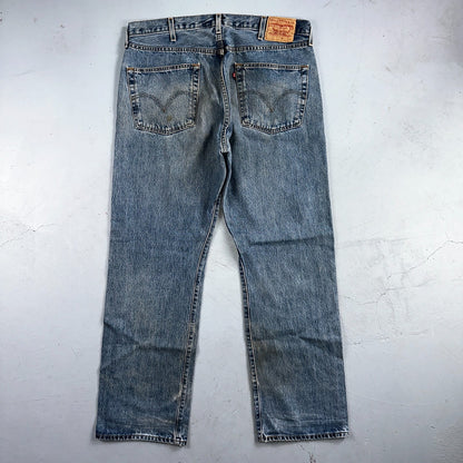 Levis 501 Vintage 90s Mexico Straight Leg Jeans Blue Light Wash 38x30 Act 37x31
