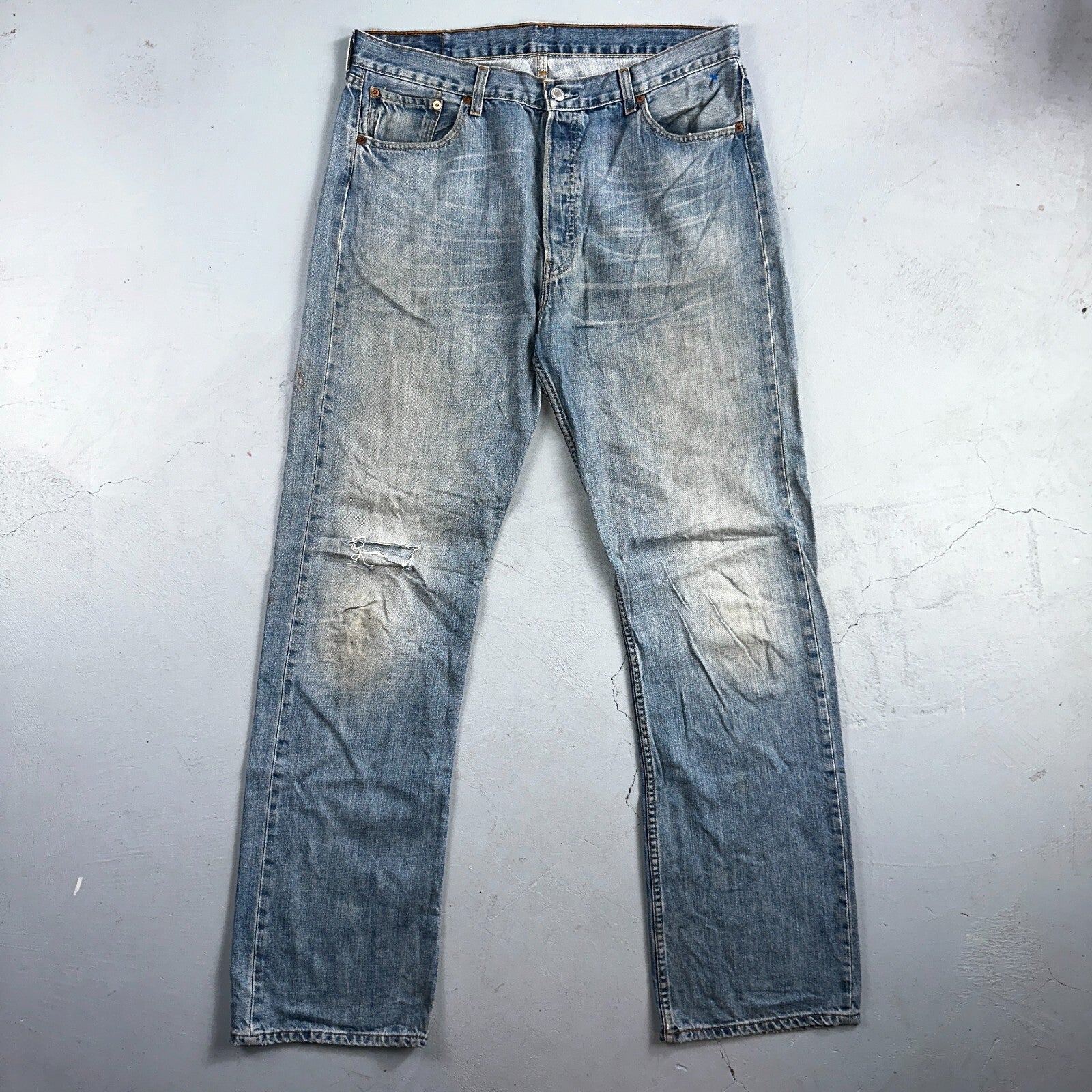 Levis 501 Vintage Y2K XX Straight Leg Jeans Blue Light Wash 36x36 Act 35x34