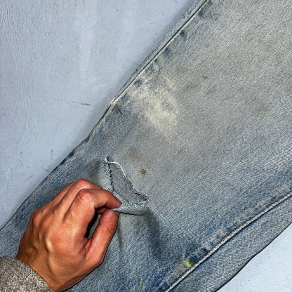 Levis 501 Vintage 80s Redline Selvedge USA XX Jeans Light Wash Worn Act 30x30