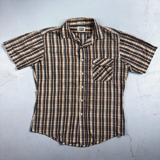 Levis VTG 1980s Button Shirt Mens L Plaid 80s Cowboy Shirt Korea Short Sleeve
