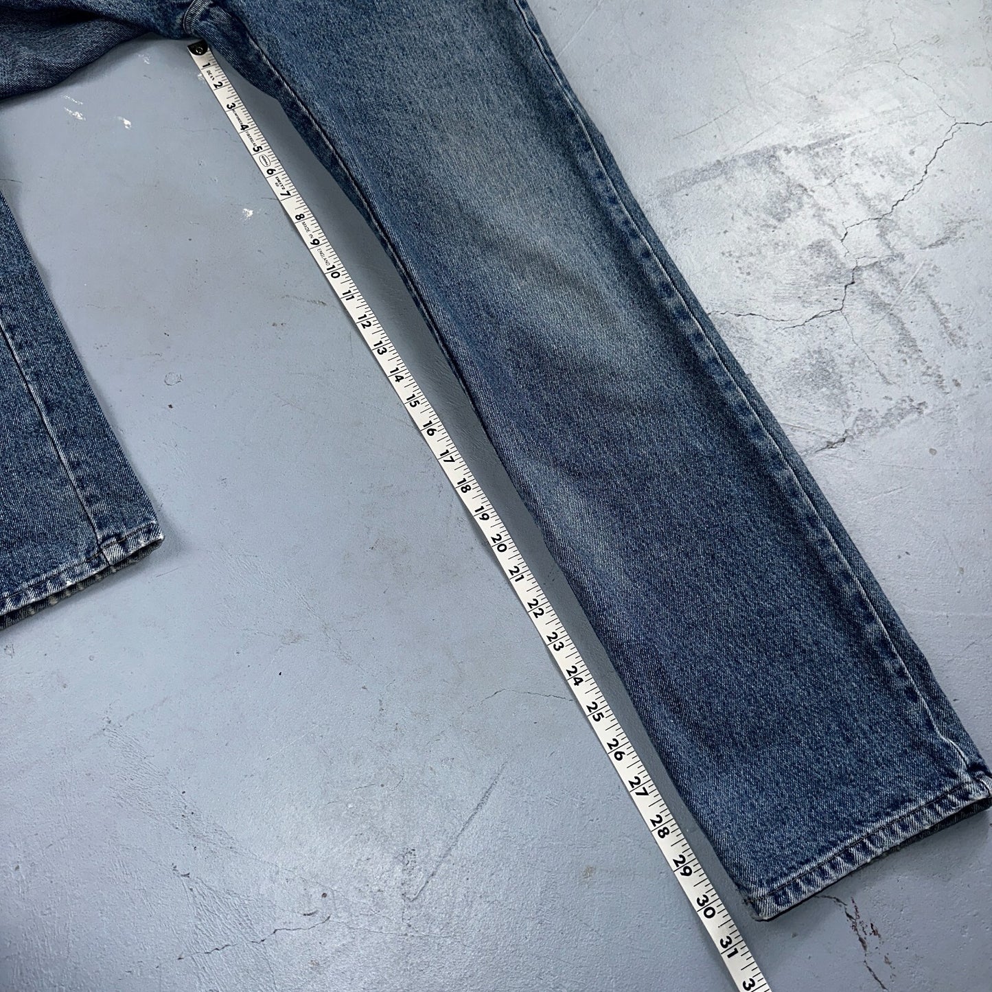 Vintage YSL Yves Saint Laurent Blue Denim Jeans Size 26x31 90s Womens Straight