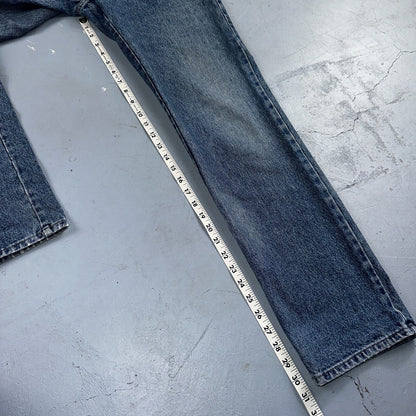 Vintage YSL Yves Saint Laurent Blue Denim Jeans Size 26x31 90s Womens Straight