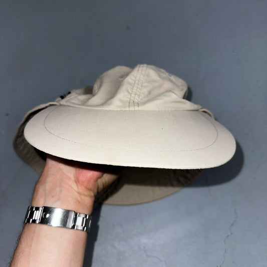 VTG Columbia Hat Cap Adult White Adjustable Wide Brim Neck Cover UPF 30