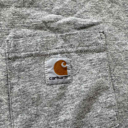 Carhartt Y2K Gray Pocket Vintage Style T Shirt Workwear Travis Scott Simple Cool