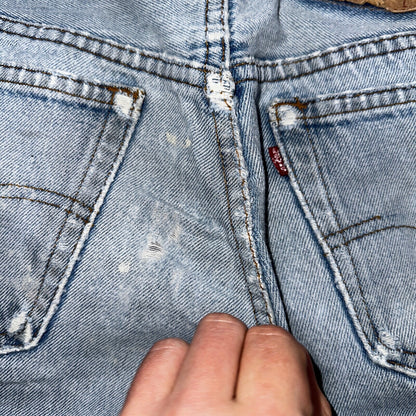 Levis 501 Vintage 80s USA XX Straight Leg Jeans Blue Thrashed 33x38 Act 31x33