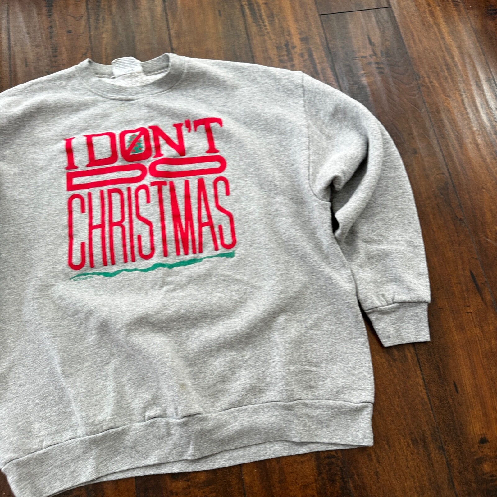 Don't do Christmas Funny Sad Jolly Santa VTG Sweatshirt Jumper Crewneck Y2K