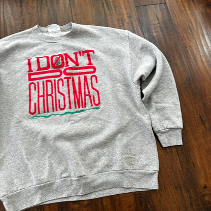 Don't do Christmas Funny Sad Jolly Santa VTG Sweatshirt Jumper Crewneck Y2K