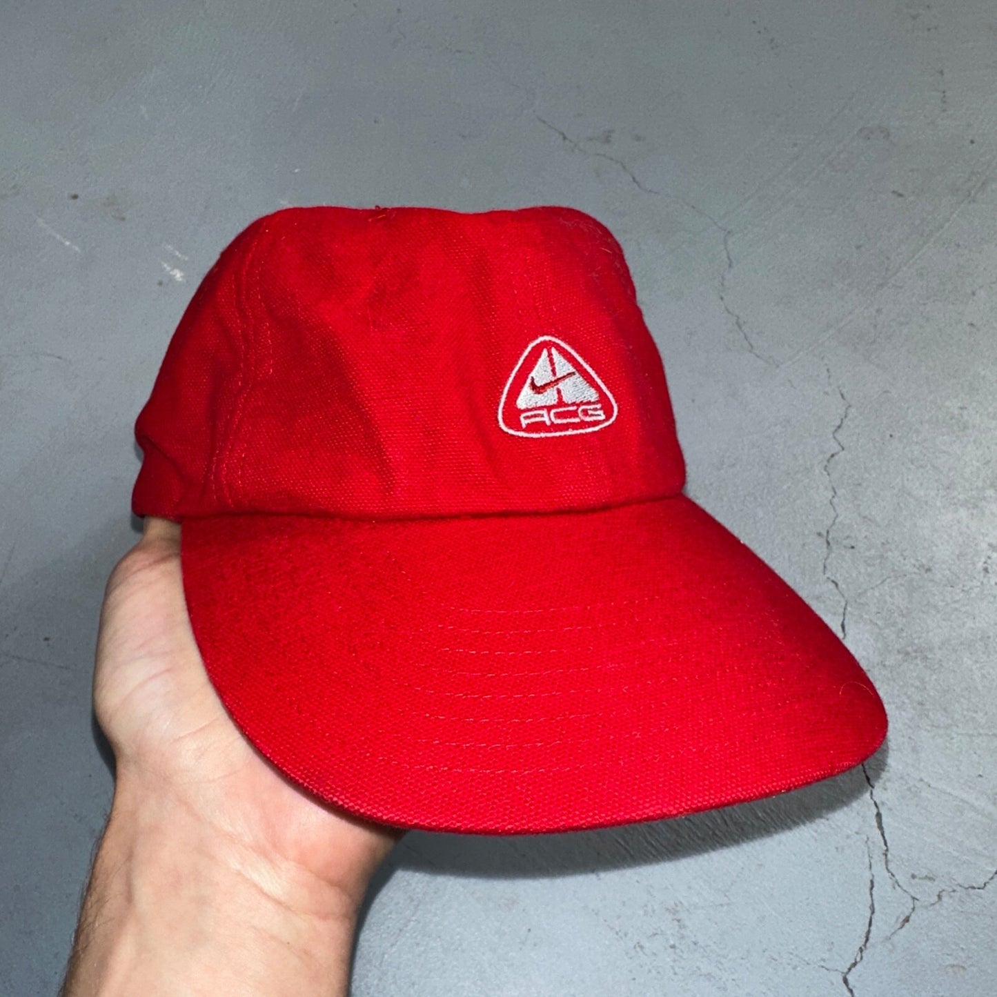 Nike ACG RARE Hat Cap Vintage 90's Red One-Size Adjustable Strap Embroidered