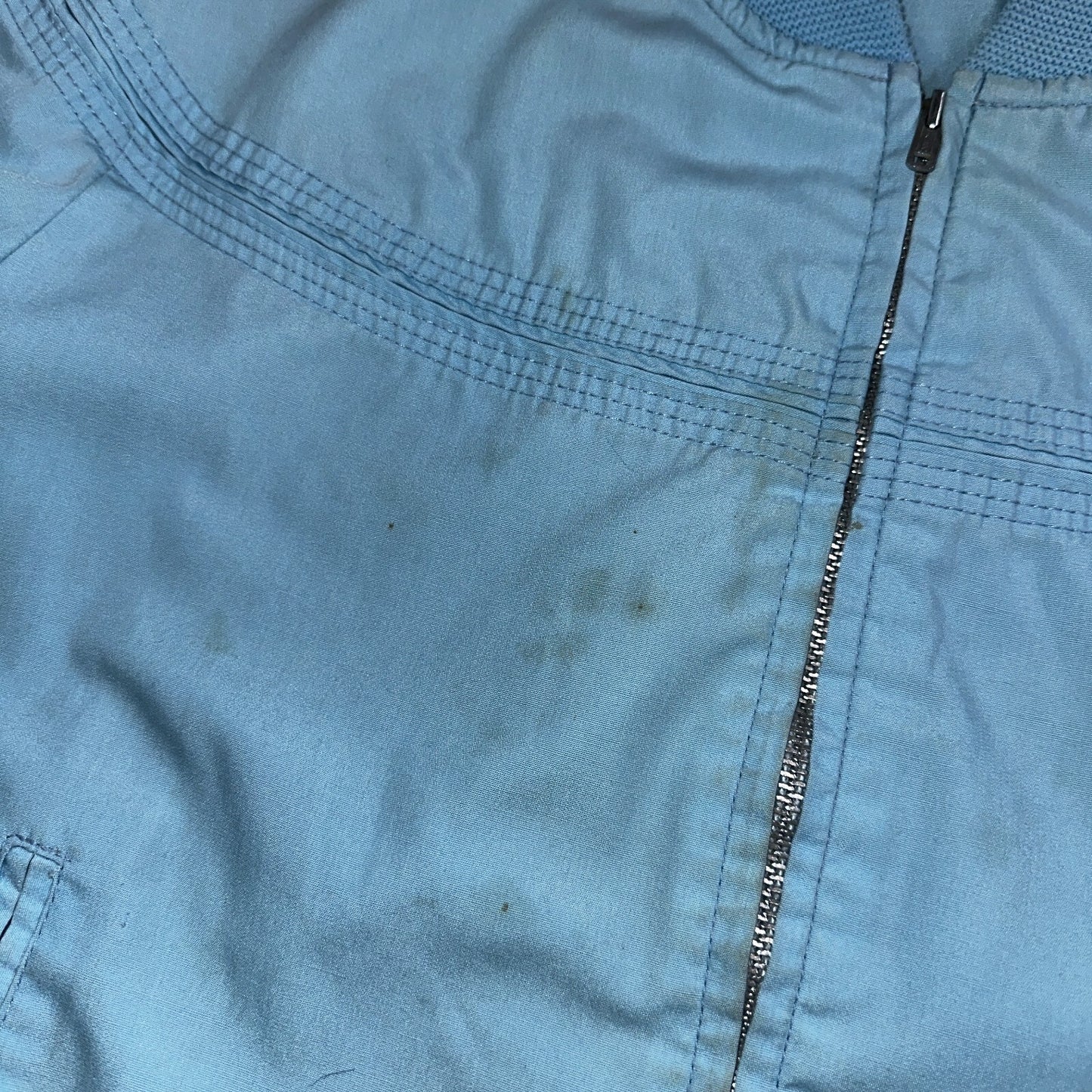 Vintage JC Penneys 70s Derby Jacket Sports USA Baby Blue Talon Bomber Large