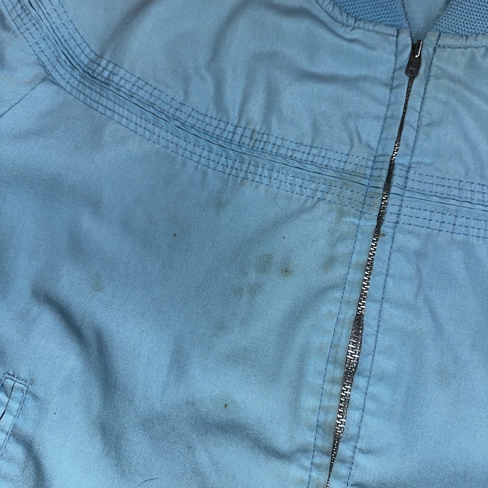 Vintage JC Penneys 70s Derby Jacket Sports USA Baby Blue Talon Bomber Large