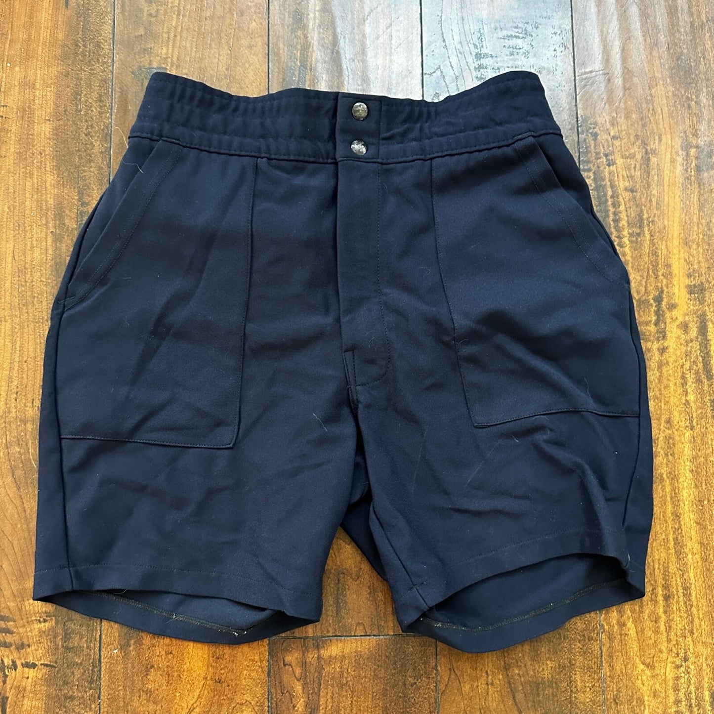 VTG 80's Spanjian Athletic Basketball Shorts Men's SZ L Navy Blue Made In USA