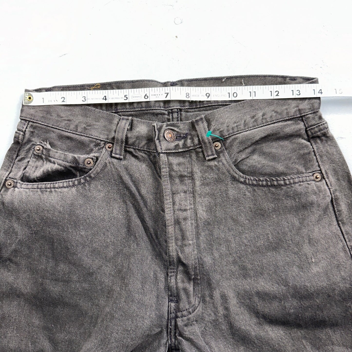 Levis 501 Vintage 80s USA XX Straight Leg Jeans Black Heavy Dark Dyed Act 28x31