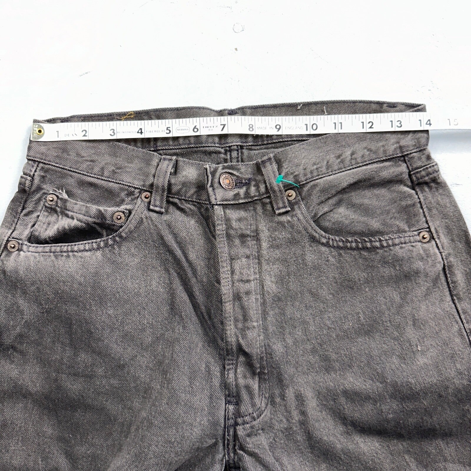 Levis 501 Vintage 80s USA XX Straight Leg Jeans Black Heavy Dark Dyed Act 28x31