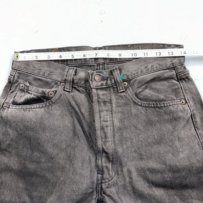 Levis 501 Vintage 80s USA XX Straight Leg Jeans Black Heavy Dark Dyed Act 28x31