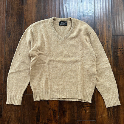 Vintage Jantzen Sweater Men's L Brown Pullover Blank Solid USA Made 90s