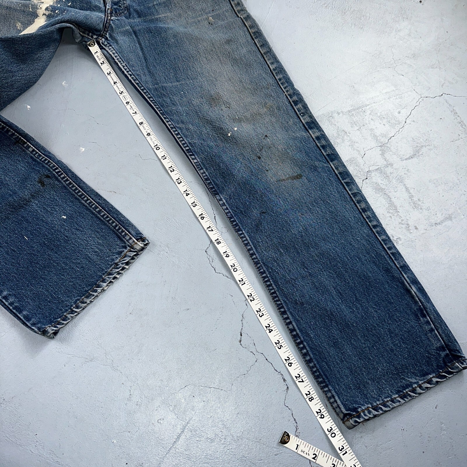 Levis 501 Vintage 80s USA XX Straight Leg Jeans Blue 20502 Paint 34x32 Act 32x30