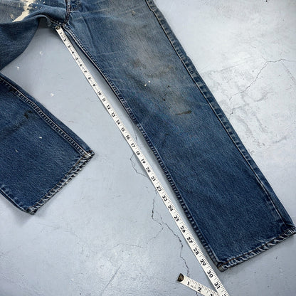 Levis 501 Vintage 80s USA XX Straight Leg Jeans Blue 20502 Paint 34x32 Act 32x30