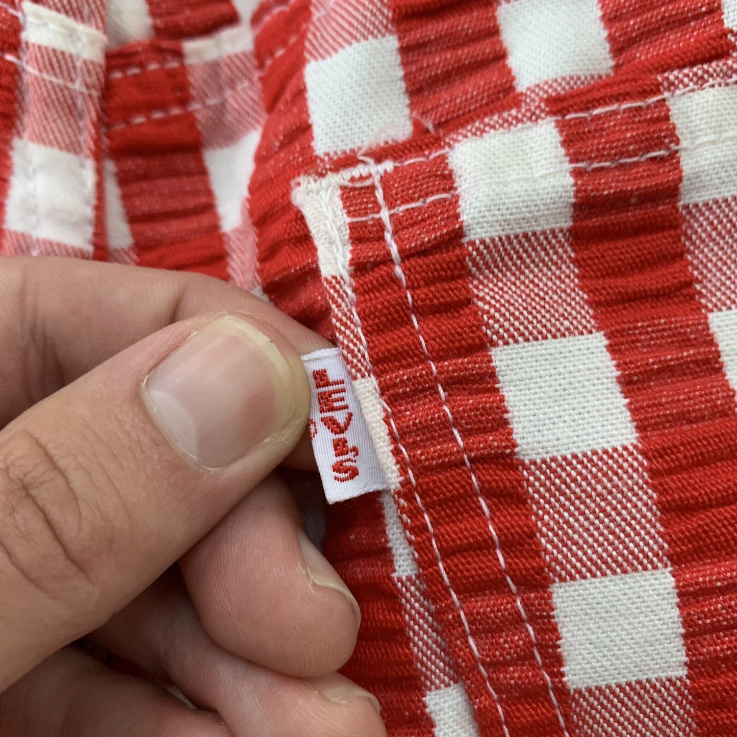 Vintage Levis 60s Big E Flare Red Pants Denim Jeans Boot Cut 517 Checkerboard