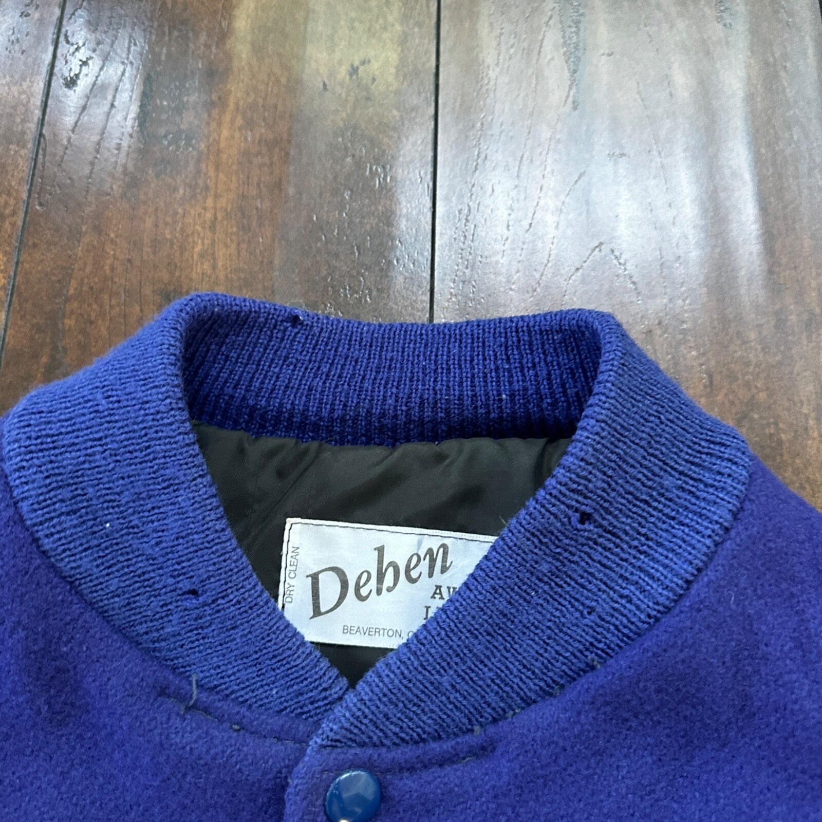 Ford VTG Dehen Varsity Blue V8 Columbia River Letterman 70s Jacket Size 44