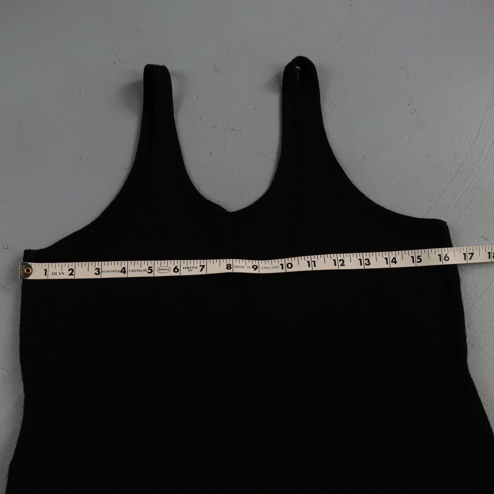 Antique 1920s Black Solid Wool Bathing Suit Women Swimsuit Art Deco 20s 30s