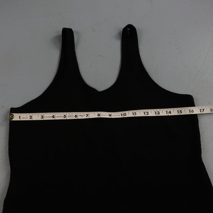 Antique 1920s Black Solid Wool Bathing Suit Women Swimsuit Art Deco 20s 30s