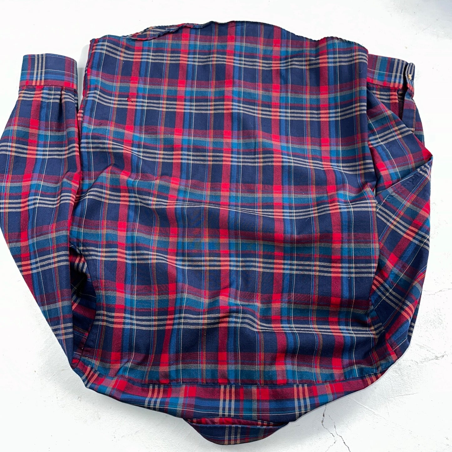 Sir Pendleton Shirt Mens Large Worsted Pure Virgin Wool Multicolor Plaid USA Red