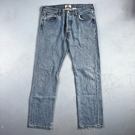 Levis 501 Vintage Y2K XX Straight Leg Jeans Blue Light Wash 34x32 Act 34x31