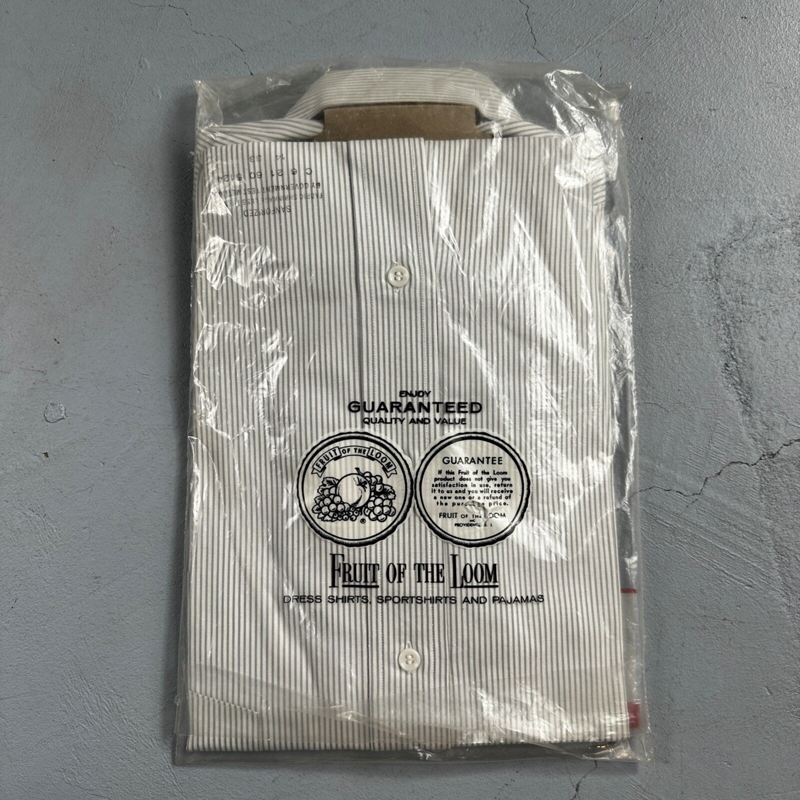 VTG Fruit of the Loom Sanforized Button Up Shirt Mens 1950s 14 NOS Rockabilly