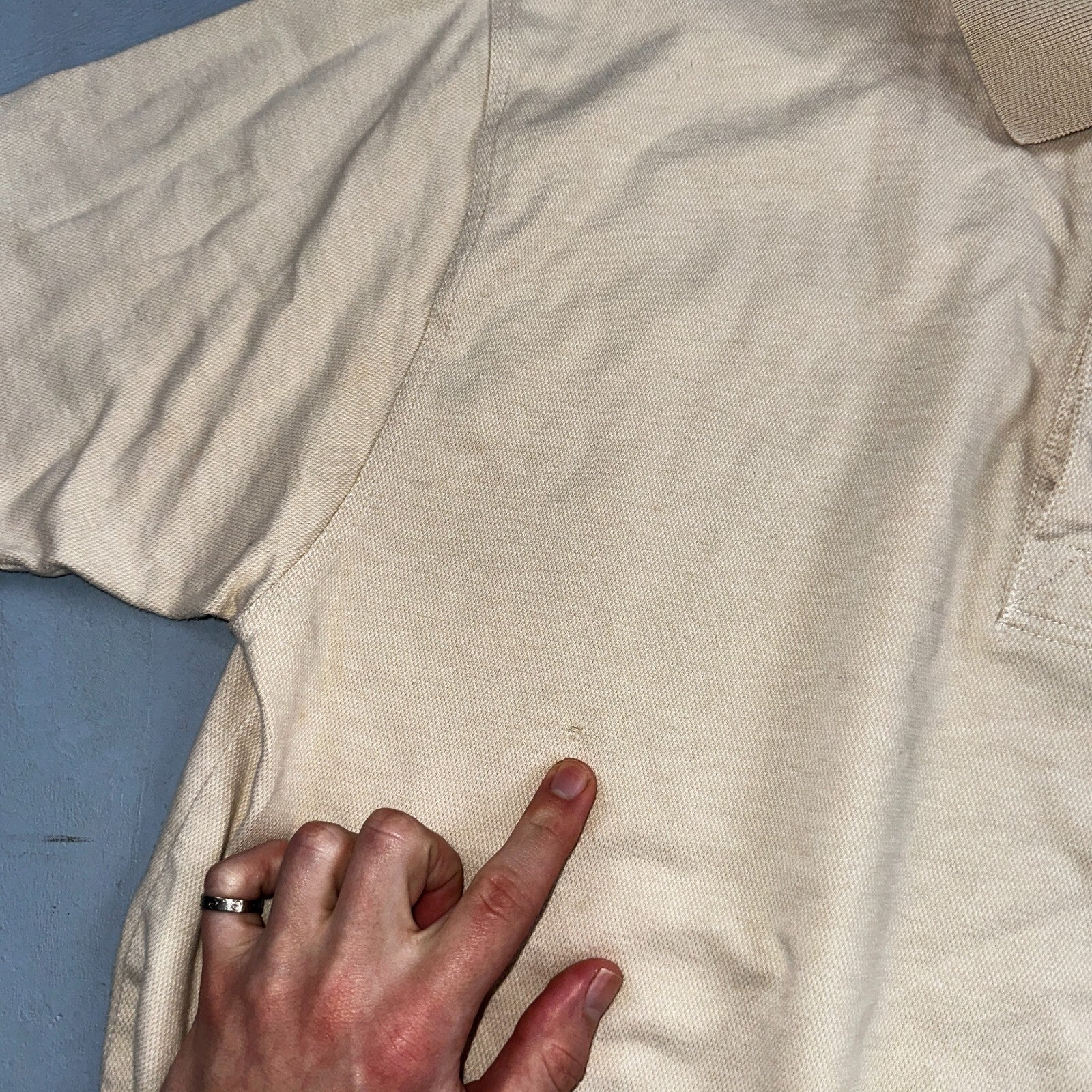 Disney Mickey Mouse Polo VTG T Shirt Disneyland Y2K Golf Cute Beige Tan Mens L