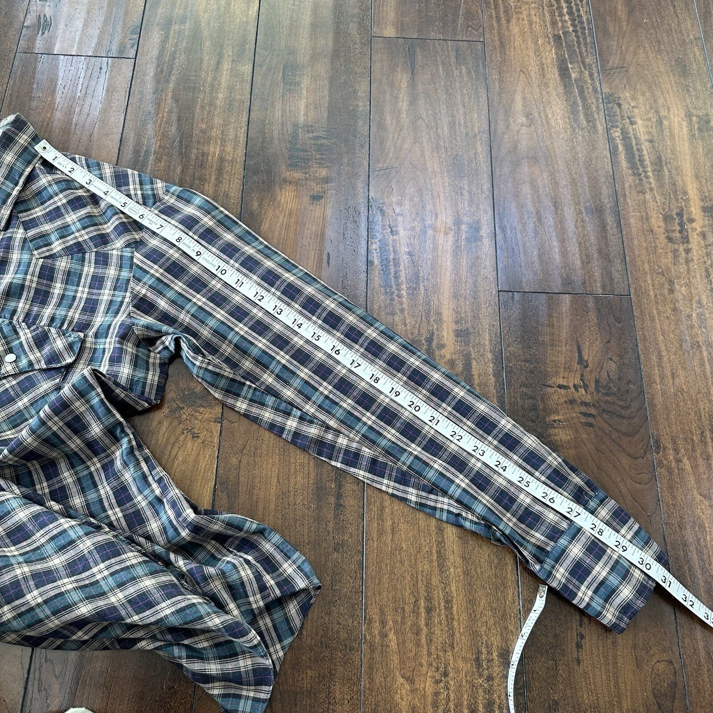 Silver Spur Men's Western Plaid Long Sleeve Shirt Pearl Snaps 16/35 Vtg 80s 90s